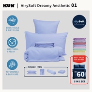 KUN AirySoft plain Color-Dreamy Aesthetic 01 Pillowcase/ Bolster case/ Fitted Bedsheet/ Quilt Cover 