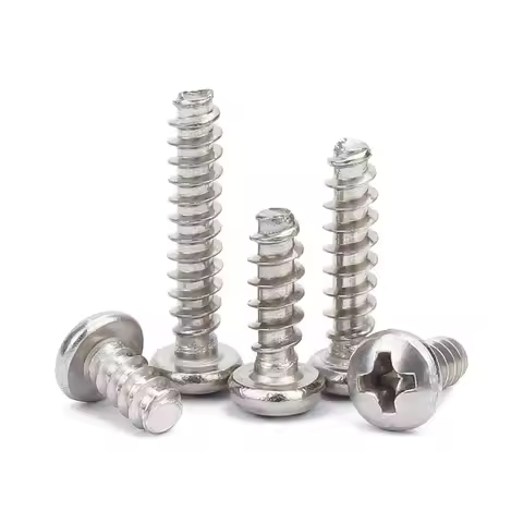 10/50X 304 Stainless Steel Cross Recess Phillips Pan Round Head Flat End Self Tapping Screw M1.2 M1.