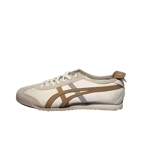 Onitsuka Tiger MEXICO 66 Comfortable and Versatile Cushioned Low-Top Casual Shoes Unisex Beige Brown