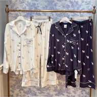 Japan gelato pique Modal West Highland Pajamas Set Loungewear Lapel
