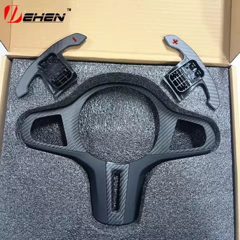 Carbon Fiber Car Steering Wheel Panel Decoration Cover Trim alcantara For BMWG20 G22 G26 G30 G32 G05