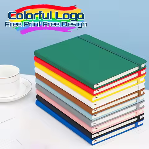1Pcs Customized A5/A6 PU Leather Notebooks DIY Your LOGO Journal Diary Notepad Office Gift Stationer