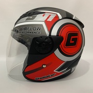 MERAH BXP Vixion Jumper Helmet (Red) Matte Black - SNI Adult Helmet