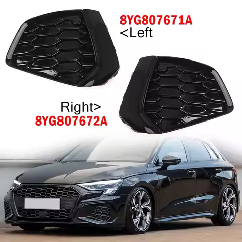 For Audi A3 S3 Sedan 2020-2023 8YG807671A 8YG807672A 1x Car Fog Light Lamp Grill Front Bumper Grille