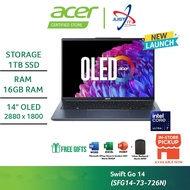 ACER SWIFT GO 14 SFG14-73-726N / SFG14-73-7331(U7-155H) / SFG14-71-773T LAPTOP (16GDR5 / 14"OLED / W