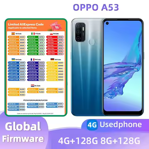 oppo A53 4G Android 6.5 inches SmartPhone Screen ROM 128GB 5000mAh 13MP Camera used phone