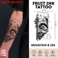 INKMELAB - MOUNTAIN & SEA Fruit Ink Temporary Tattoo 15X9CM - Semi-Permanent Temporary Tattoo Lasts 