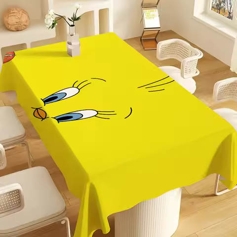 Looney Tunes T-Tweety Bird Waterproof Rectangle Tablecloth Fiesta Home Decor Dining Room Decor Reusa