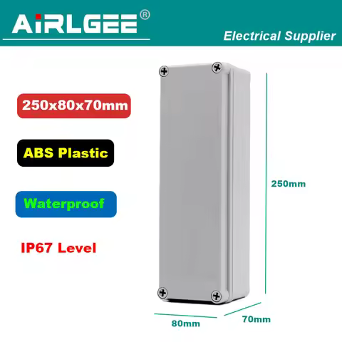 250x80x70mm ABS Plastic High-end Quality AG Waterproof Junction Box RoHS IP67 Level Outdoor Electric