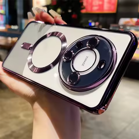 Electroplated Magnetic For Magsafe Case For Huawei P60 P50 P40 Pro Mate 60 50 40 30 20 Wireless Char