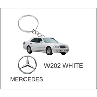 mercedes w202 white keychain 2d