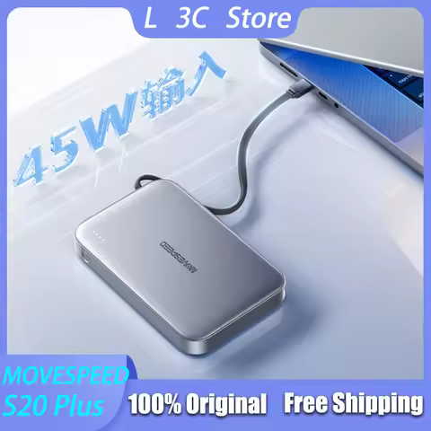 MOVESPEED S20 Plus Magnetic Power Bank 20000mAh Large Capacity Power Bank Built-in Cable Two-way Qui