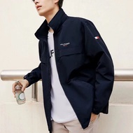 100% ORIGINAL Tommy Hilfiger TH Casual sports simple embroidery men's hooded jacket jacket Jaket lel