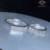 [C19] 950 Silver Engagement Wedding Ring Premium Couple Engagement Ring – Free Name Engraved