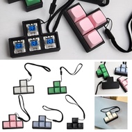 Unique Creative Stress-Relief Toy T-Shaped Button Keyboard Squeeze Fun Keychain Small Pendant E9B4
