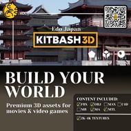 K026-🔥Kitbash3D | Full set【Edo Japan - 331mb】- Detail 3D models 3ds Max | Maya | Cenima4D