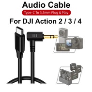 【Worth-Buy】 Audio Cable For Action 4/3/2 Type-C To 3.5mm Microphone Adapter Cable For Mic/rode/relacart Action Camera Accessories