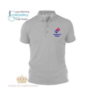 Microfiber Dry Fit Quick dry Jersi Jersey Polo T Shirt Logo Sulam Embroidery Dominos Pizza Fast Food