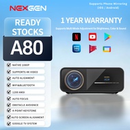 NEXGEN A80 Projector 1080P Full HD Android 14 | 4K Support | Auto Focus | Smart WiFi Projector