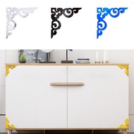 TRFQBJ 4PCS Room Decor Mirror Wall Corner Sticker Acrylic Self Adhesive Cabinet Decals Fashion DIY Background Wall Decal Home