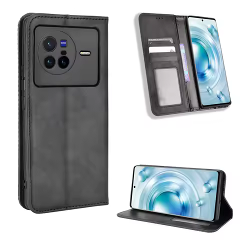 For Vivo X80 5G Case Luxury Flip PU Leather Wallet Magnetic Adsorption Case For Vivo X80 Pro 5G X 80