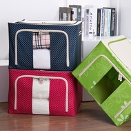 box storage storage socks 44L55L Oxford cloth steel frame folding transparent clothes storage box qu