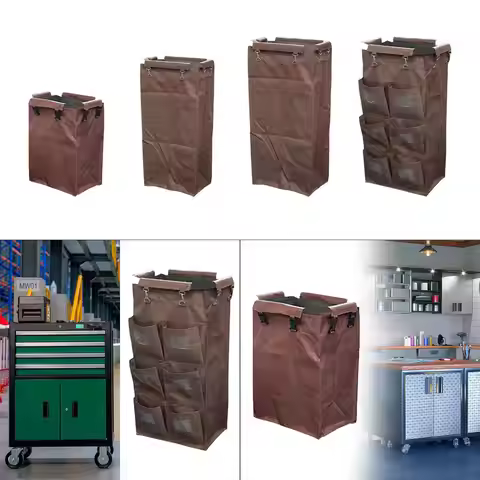 Janitorial Cart Bag Hotel Service Cart Bag Waterproof Cleaning Trolley Cloth Bag for Guest Room Comm