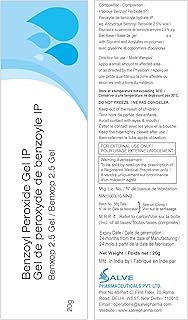 Savle Benzoxp 2.5% Benzoyl Peroxide Gel (20 g / 0.70 oz) - Topical Skincare Gel for Oil-Prone and Co