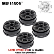 4Pcs 1.9" Beadlock Wheel Rim RC Hubs Alloy Carbon Fiber Offset +0.35mm for RC Car 1/10 VS4-10 Bronco