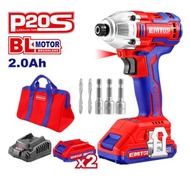 EMTOP ไขควงกระแทกแบตเตอรี่ 20V ไขควงกระแทกไร้สาย รุ่น ECDLIR20221 | แบตเล็ก 2.0 Ah 2 ก้อน | มอเตอร์ 