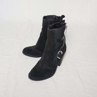 南瓜Vintage。DIESEL 黑色 麂皮 繫帶 高跟 短靴