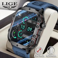 LIGE Men Sports Smart Watches Waterproof Bluetooth Call 420mAh Health Monitoring IP68 Waterproof Men