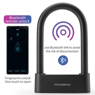 ROCKBROS Smart Fingerprint U Lock Bluetooth Phone Control Smart Lock For Motorcycle Anti-theft Bike