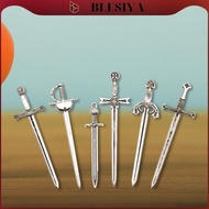 [Blesiya] Decorative Knight Sword Charms, Metal Pendants, Bookmark, Swords for Miniature Scenes, Orn