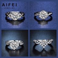 AIFEI JEWELRY Women Fashion Cincin Adjustable Silver Original Moissanite 925 Diamond Ring Perempuan M137