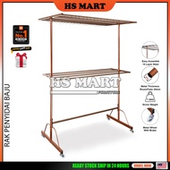 Clothes Hanger HS H4 - Ampaian Jemuran Rak Baju Besi Roda Penyidai Baju Clothes Towel Hanger Drying Rack