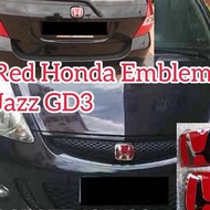 MERAH Red Emblem Honda Jazz Fit Gd3 Year 04 05 06 07 Red Logo