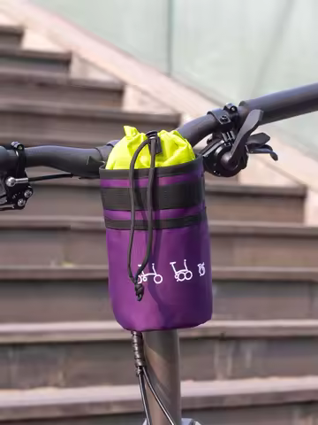 Waterproof Folding Bicycle Front Bag Vintage Phone And Water Bottle Carrier for Brompton Java Neo 3