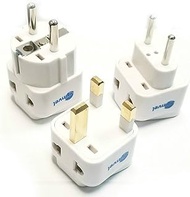 Euro Travel Plug Adapter Set - European, Finland, UK, Turkey, Spain, Saudi Arabia, Russia, Hong Kong