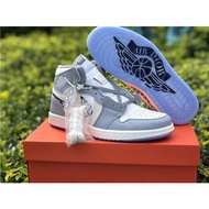 ovqR Tmnew Dior x Air Jordan 1 Low White Gray Mens Sneakers 2020