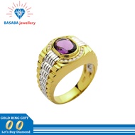 cincin rolex batu kecubung cincin emas 18k original