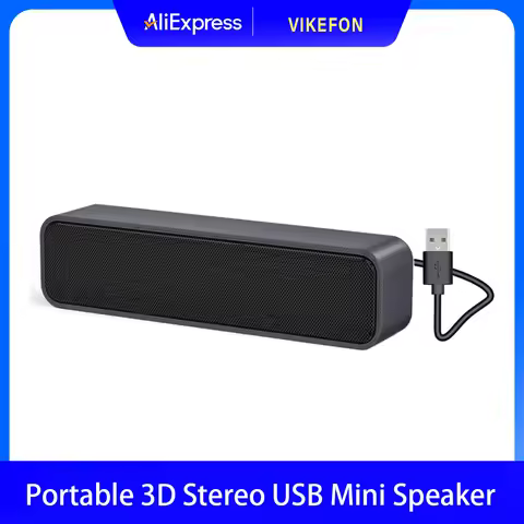 Mini Speakers Plug and Play USB Powered Soundbar Desktop Speaker Wired Computer Sound Box for TV Des