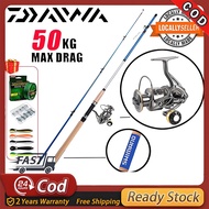 DAIWA Fishing Rod Set Joran Pancing 1 Set Fishing Combo Full Set Reel Spining Barang Mancing Set