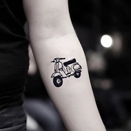 OhMyTat 小綿羊摩托車 Scooter 刺青圖案紋身貼紙 (2 張)
