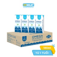 [Thùng 48 hộp 180ml] Sữa Dinh Dưỡng Tiệt Trùng VPMilk Omega CÓ ĐƯỜNG dạng hộp cho bé trên 1 tuổi
