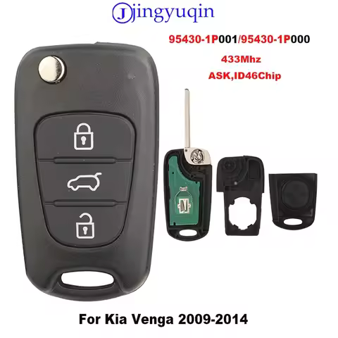 jingyuqin Remote Car Key Shell Control For Kia Venga 2009-2014 95430-1P001 95430-1P000 433Mhz ASK ID