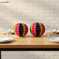 [onxv007] Non-toxic Rainbow Honeb Paper Flower Ball 15/20/25/30cm Decor Balls for Kids Room Kinderga
