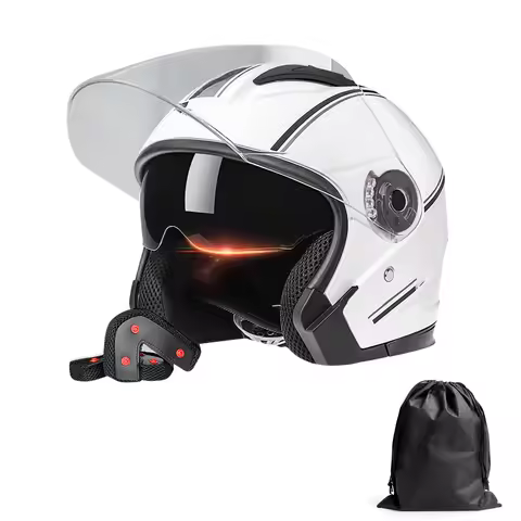 3/4 Open Face Motorcycle Helmets Dual Visors Men s and Women s Motorbike Half Helmet For Moped Cruis