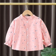 Girl Baby Long-Sleeved Floral Shirt 2025 Spring Autumn New Style Casual Children's Shirt Korean Vers
