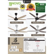 INOVO ORIS Ceiling Fan [54"/1370MM] 5 BLADE / 6 SPEED (AC MOTOR) - (MB+ MH)/(MB+Pine)/(MW+MH)/(MW+Pine)